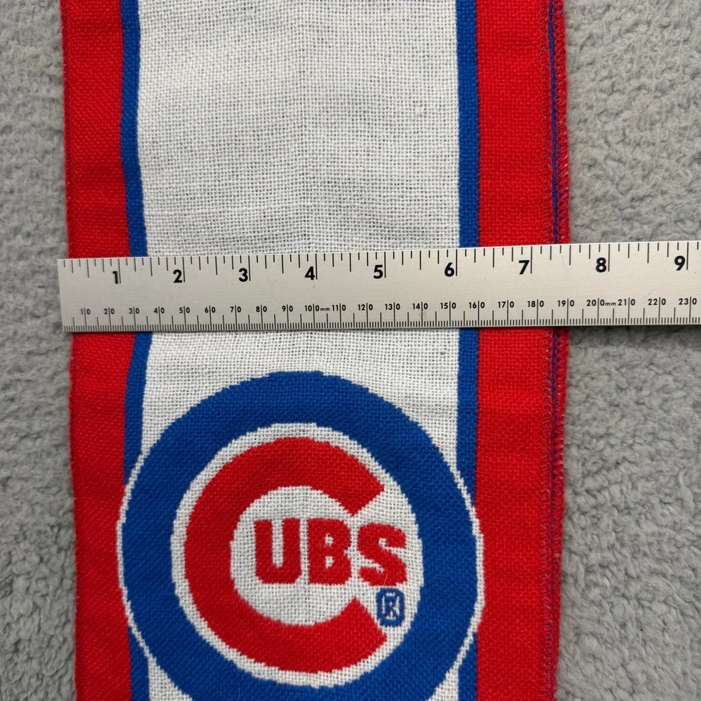 Chicago‎ Cubs MLB Baseball Heileman's Old Style Knit Fringe Red Blue White Scarf